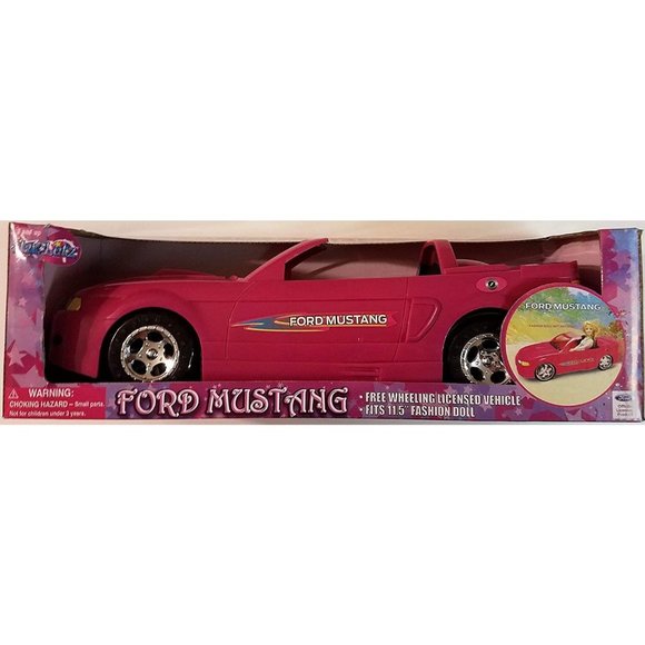 Pink Ford Mustang Free Wheeling Convertible Sports Car for Dolls 2 - Picture 3 of 7